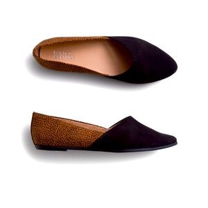 Market & Spruce Isleen Ballet Flat, Size 7, Black & Animal/Leopard Print